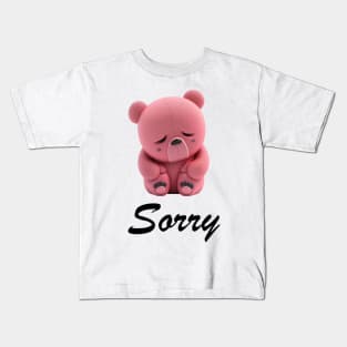 Sorry in advance pink bear Kids T-Shirt